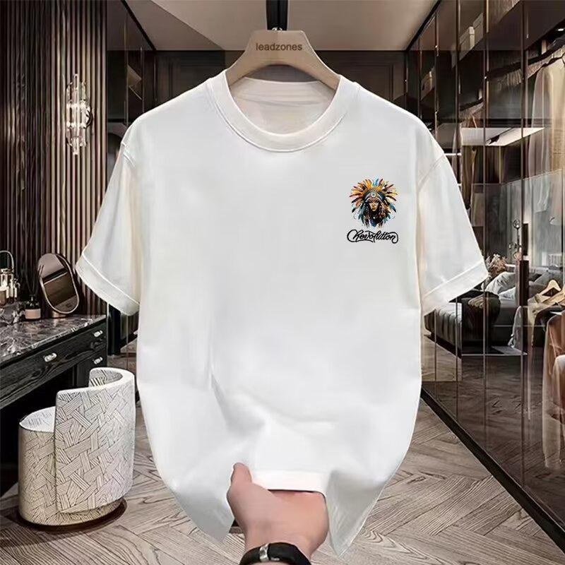 Product Introduction of Áo Thun Ngắn Tay, Chất Liệu Cotton Nặng, Dành Cho Trang Phục Mùa Hè Của Nam Giới, Hợp Xu hướng Và Đẹp Trai, Thời Trang, Áo In Đơn Giản Menswear Cổ Tròn 5