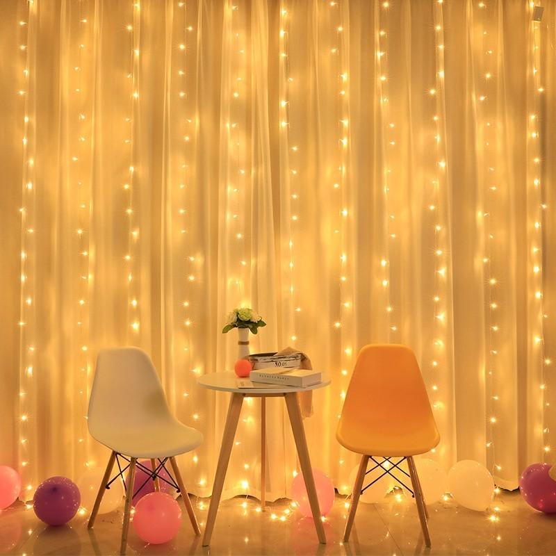 Product Introduction of Lampu Hias Tirai Tumblr 3x3 meter LED Curtain Light Lampu Tirai Gorden Dekorasi Natal 36