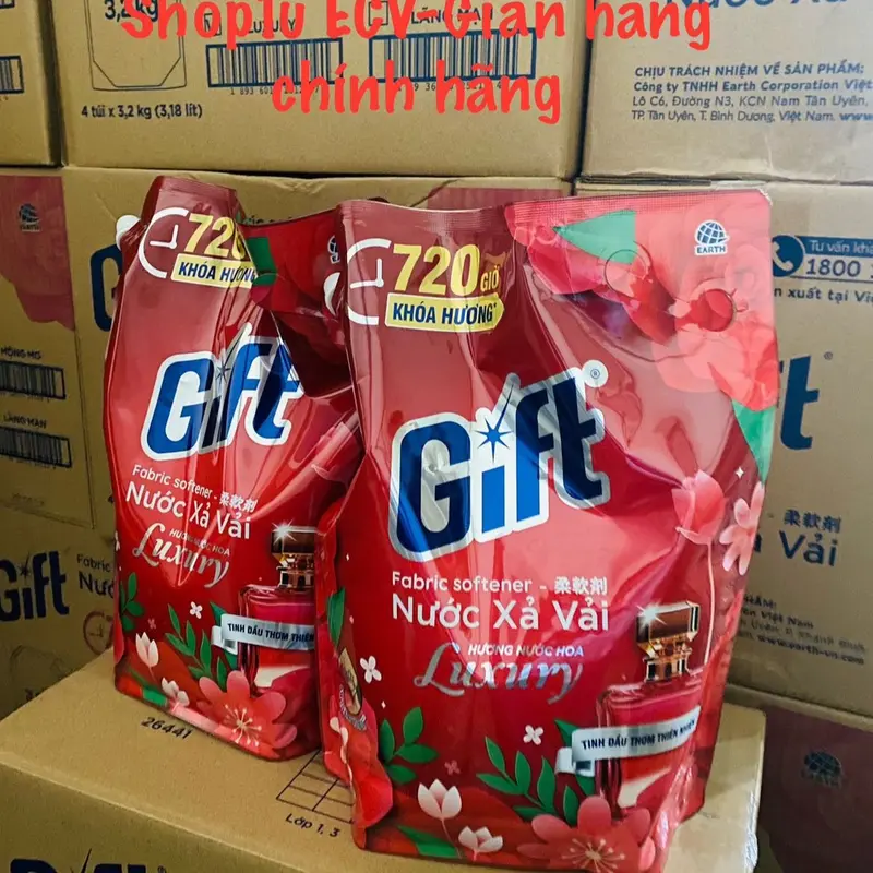 ￼Nước xả vải Gift hương nước hoa Luxury (túi) 3.2 kg Lưu hương bền lâu đến 30 ngày, Dịu udàng quyến rũ 1