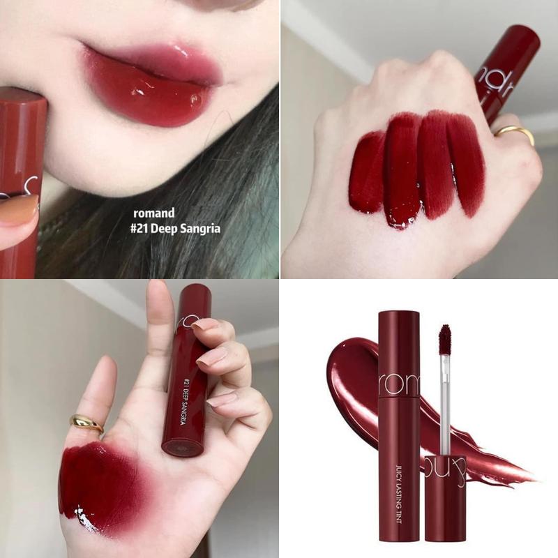 Son Tint Bóng ROMAND Màu 21 - Đỏ Lựu, Son ROMAND JUICY LASTING TINT 21 Deep Sangria : Đỏ Lựu
