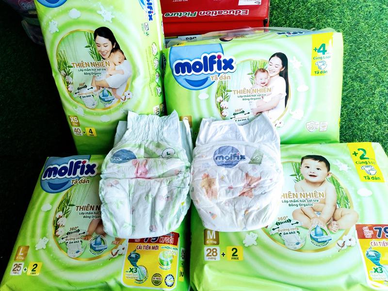 Combo  tã dán/ tã quần Molfix đủ size XS/S/M/L/XL Cho Bé Bỉm Quần miếng 100