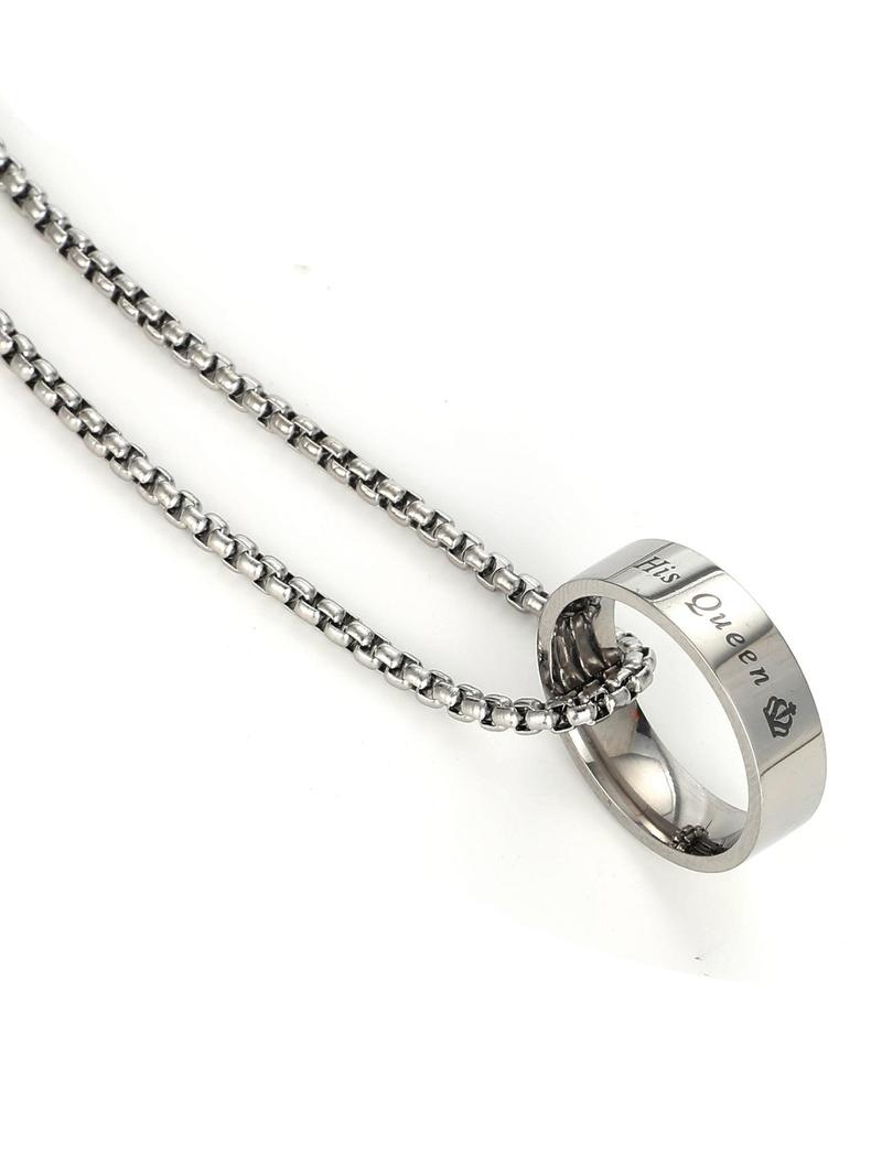 Product Introduction of Couple Elegant Ring Design Couple Pendant Necklace, Trendy Chic Love Romantic Pendant Necklace, Gorgeous Jewelry As Birthday Gift, Streetwear Accessory 6