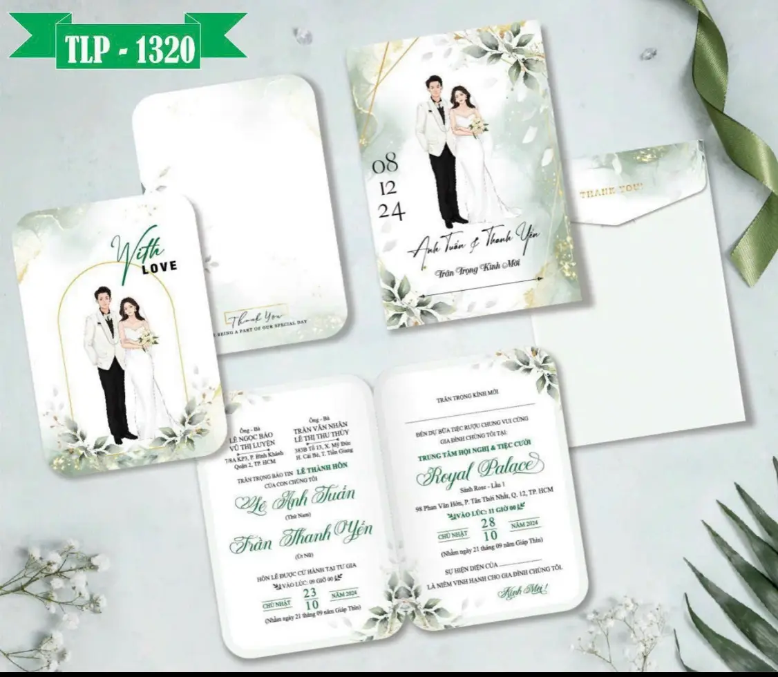 Combo 50 thiệp cưới (Đã bao gồm in nội dung) - Hỗ trợ in lẽ số lượng
