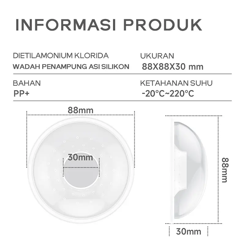 DADAWARD Wadah Penampung Asi Silikon Breast Pad Saver Shield/ Breast Milk Collector Bayi Menyusui Protector Ibu 8