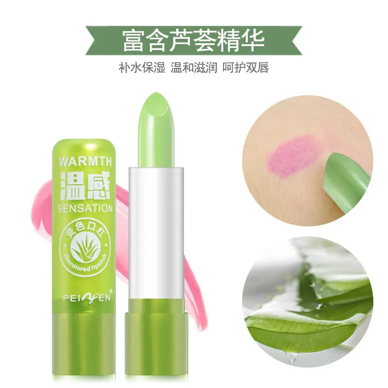 Son Môi Nha Đam, Hàng Mới Về, Son Dưỡng Môi Đổi Màu, Nuôi Dưỡng, Không Thấm Nước, Chống Nứt Nẻ, Cảm Giác Nhiệt Độ, Đổi Màu, PNF, Đổi Màu 3
