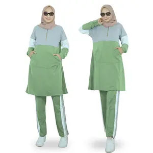 LM 33770 Setelan Training Olahraga Senam Wanita Muslimah RAFIKA SET Babyterry Lengan Panjang Size L-3XL
