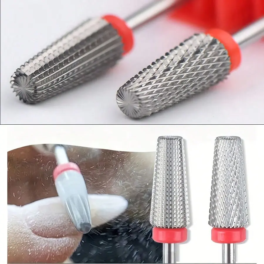 2pcs Nail Drill Bits for Acrylic & Gel - Professional Manicure and Pedicure Polishing Tools, Odorless Cutics