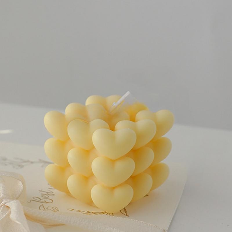Product Introduction of 1 piece Love Candle Gift, Heart Handmade Magic Cube Aromatherapy Tanabata Gift, Companion Gift, Birthday Candle, Home Decor, Room Decor, weddings Decor, Tabletop Decor, Aromatherapy Gift 8
