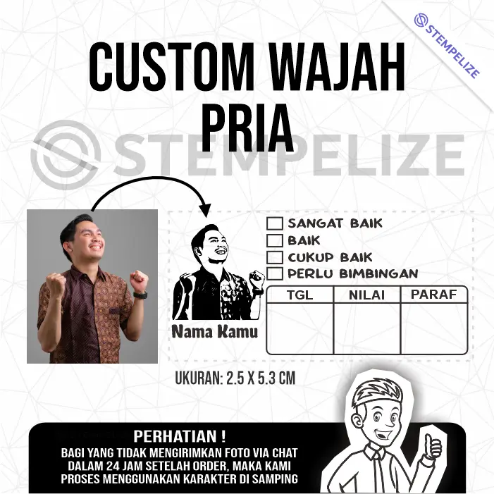Stempel Nilai Guru Custom Wajah 4