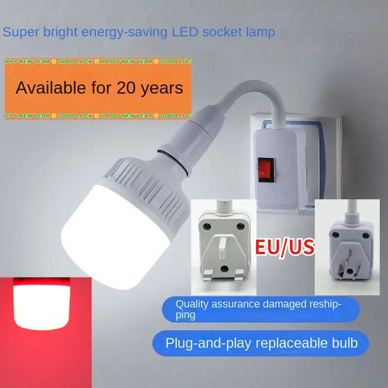 Mentol Lampu LED Penjimatan Tenaga, BIA, Palam Eropah / British / Amerika, Lampu Putih / Putih Hangat / Merah, Lampu Sisi Katil, Lampu Dinding, Palam Soket, dengan Suis, Pencahayaan Super Terang, Lampu Malam, 10W, Mentol Boleh Ganti Lighting
