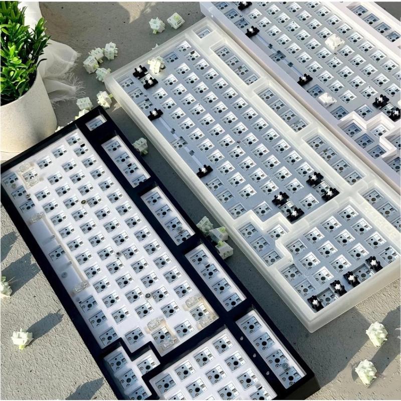 ￼Kit Bàn Phím Cơ Customer EverGlide SK98 | 3 Modes | Plate Nhôm | Kit bàn phím cơ ngon bổ rẻ | Kit phím cơ trong suốt