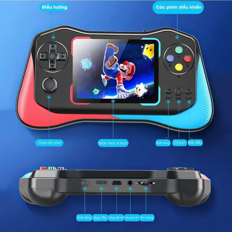 Máy Chơi Game Cầm Tay M8 Plus Với Hơn 500 Game Kèm Tay Cầm Chơi Game 2 Người - Bảo Hành 12 Tháng PlayStation Chơi Điện Tử 2