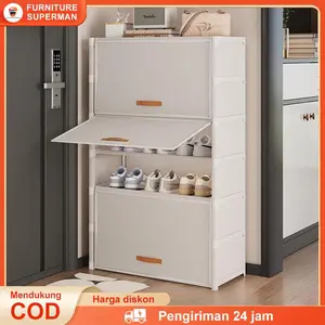 Rak Sepatu Anti Debu Tertutup Lemari Sepatu Kain 9 Susun Rak Sepatu Portable Tahan Air & Debu