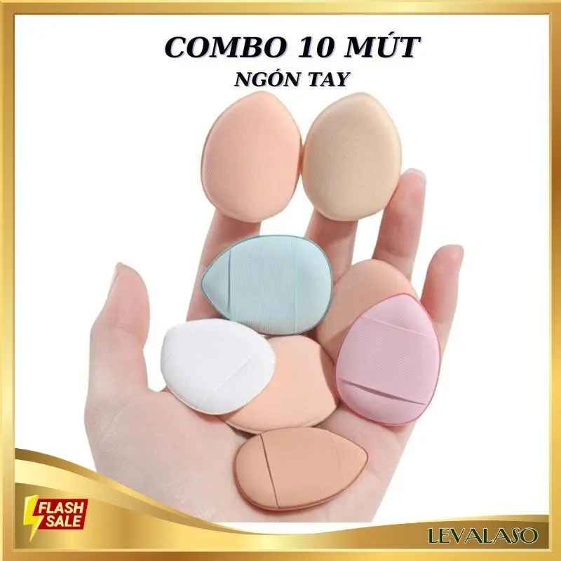 10 Mút Tán Kem Nền Che Khuyết Điểm Makeup Bằng Ngón Tay Mini Tiện Ích Màu Ngẫu Nhiên MTD02  LEVALASO Mỹ Phẩm Cosmetic