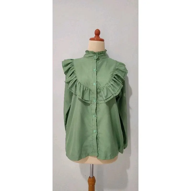 FELIA ATASAN WANITA/OUTFIT WANITA VIRAL/AMELIA BLOUSE Casual Katun Panjang 8