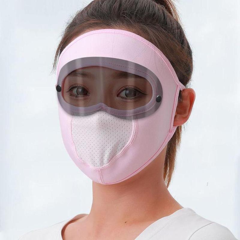 Product Introduction of Breathable Sunscreen Mask With Hat Brim Ice Silk Sunshade Men Women Cycling Cover Full Face Mask 29