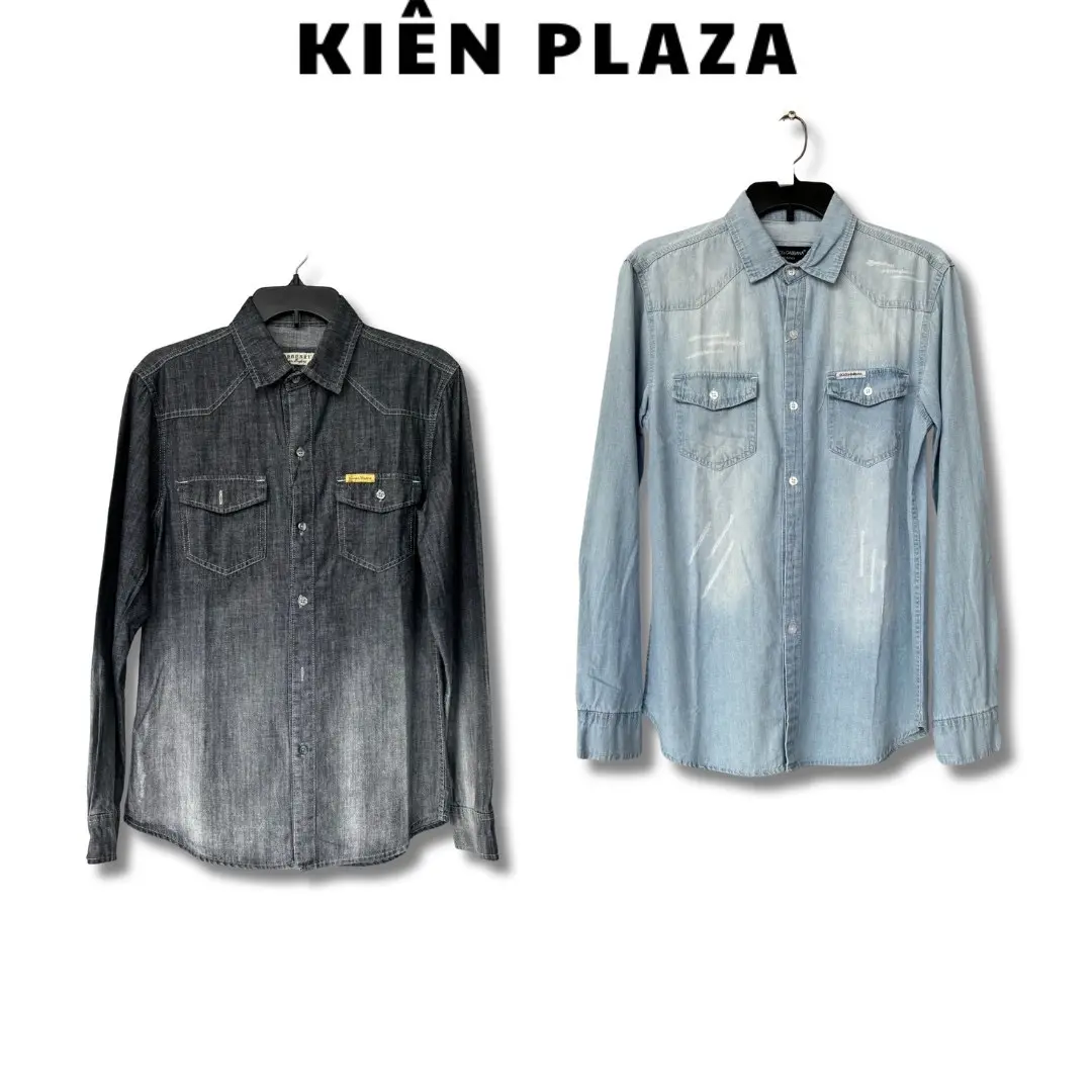 Áo sơ mi Jeans dài tay vải mềm, form vừa. 2 màu đen xanh. Menswear denim Nhung Shirt
