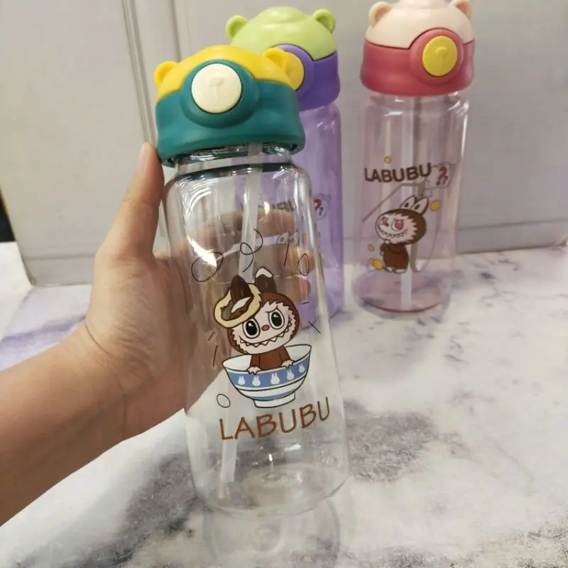 Botol Minum Labubu 550ML Sedotan BPA Free Botol Minum Anak Karakter Labubu Viral Original 5