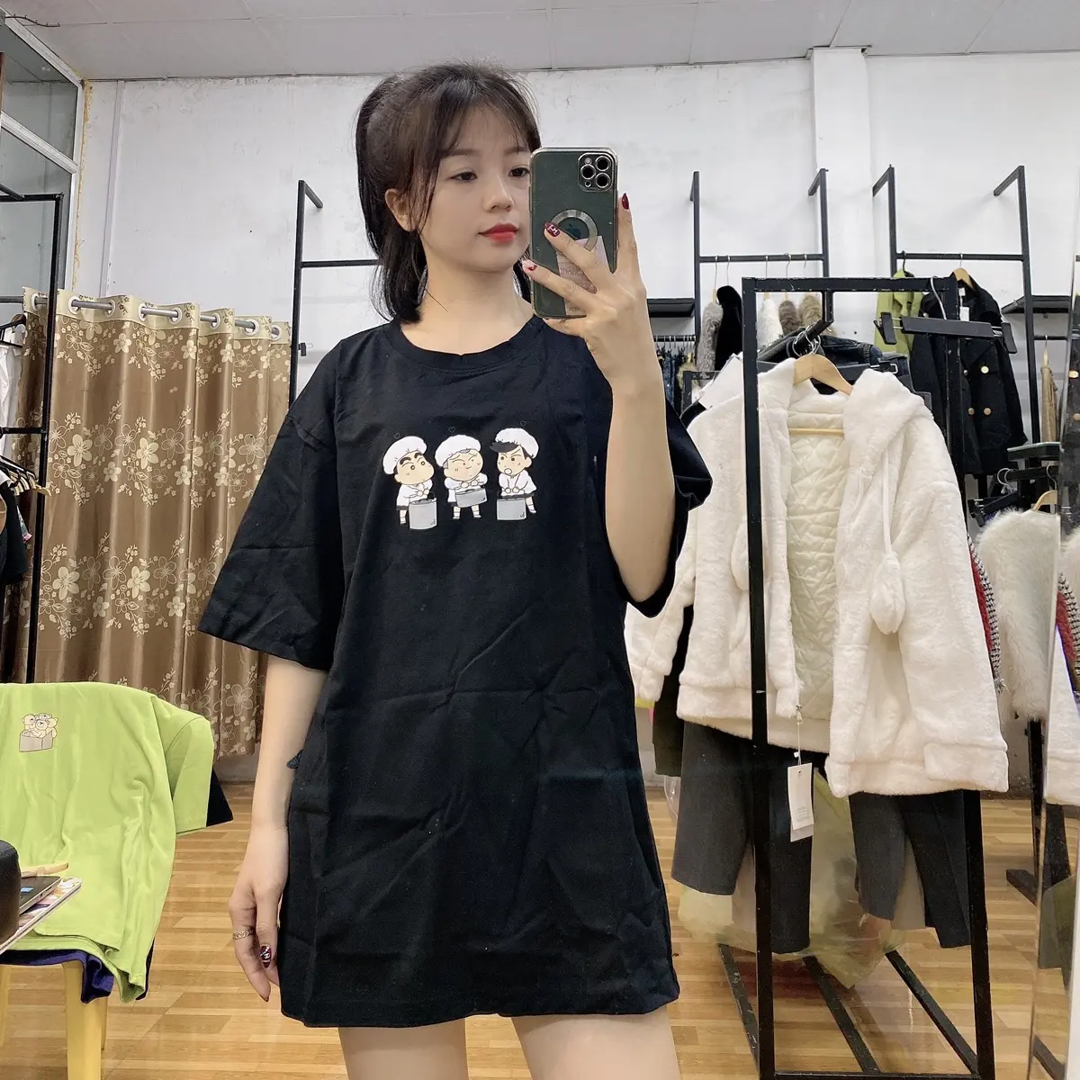 Áo phông hình cusin dáng thụng dành cho nữ, nam