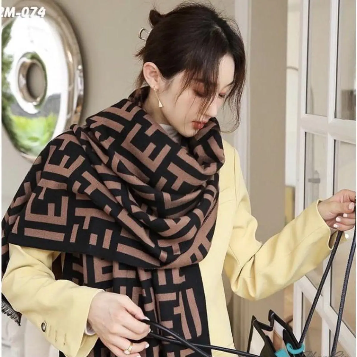 Khăn Dạ Choàng Cổ chữ Cao Cấp Hàng Chuẩn, Khăn Choàng Cổ Chất Len Ép Mềm Size 65cm X 190cm Cho Nam và Nữ Quàng Cổ Voi Sọc khăn  quang Nhung