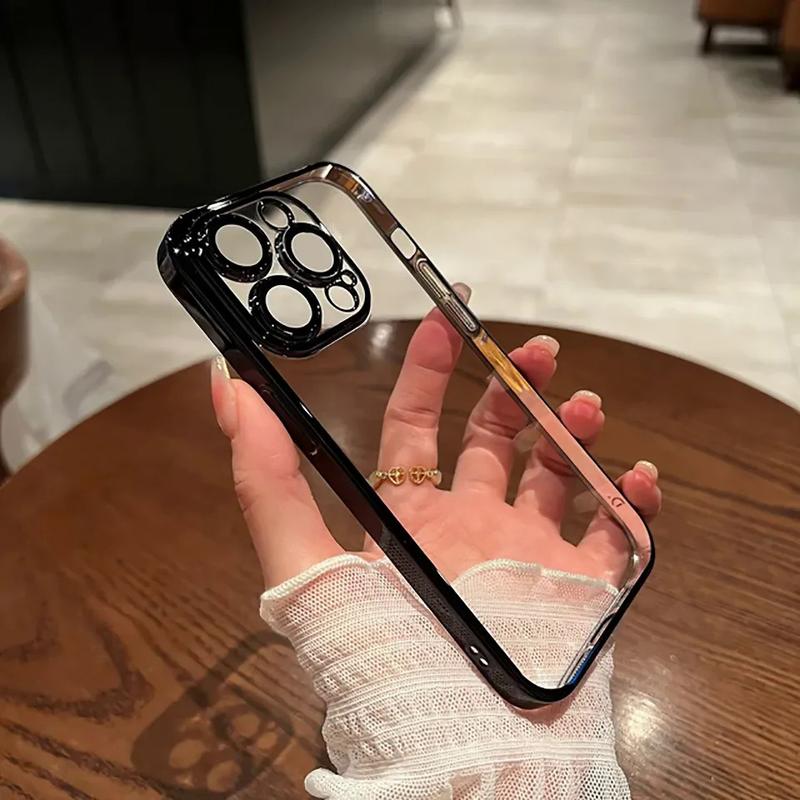 Product Introduction of เคสใส, ดีไซน์ใหม่หรูหรา, ชุบไม่เหลือง, เข้ากันได้กับ iPhone 11, 12, 13, 14, 15, Pro Max, plus, mini, Xs, XR, x, พร้อมฟิล์มเลนส์สี่เหลี่ยม, ฝาครอบป้องกัน 11