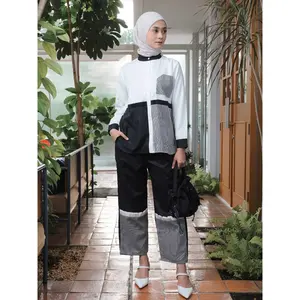 Dya Id - Racha stripe Atasan dan bawahan katun wanita L-3XL