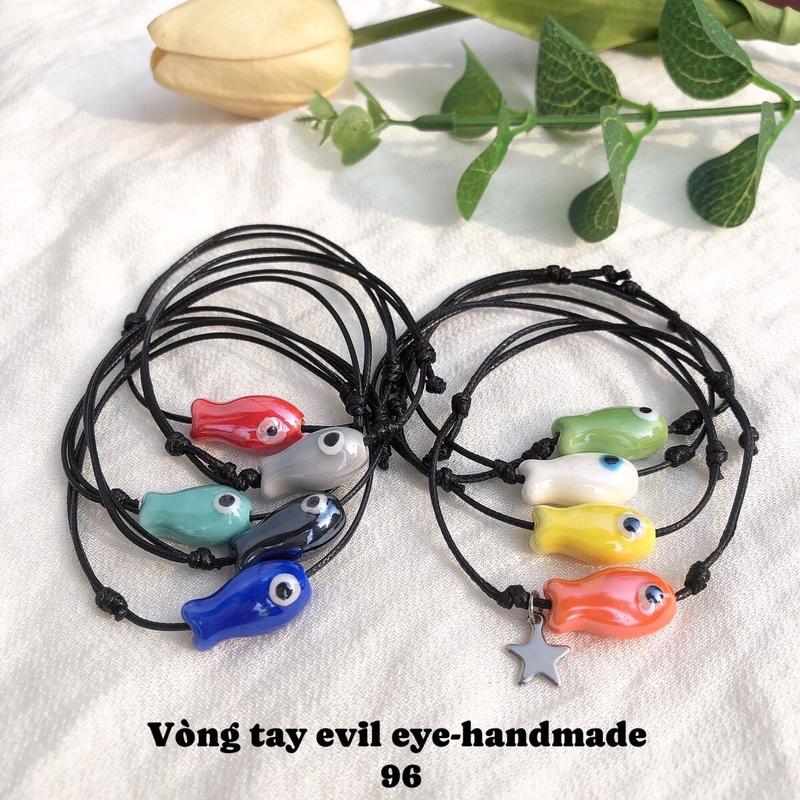  Vòng tay Cá mắt quỷ gốm,vòng tay Evil eye handmade,cá mắt quỷ ý nghĩa. 