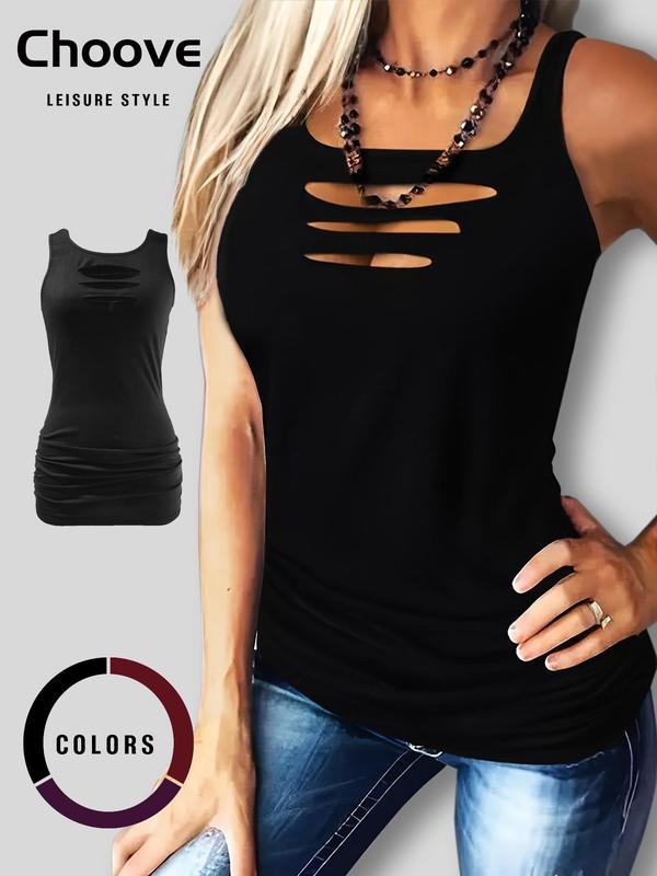 Casual Solid Split Joint O Neck Sleeveless Two Pieces(4 colors) Casual Solid Split Joint O Neck Sleeveless Two Pieces(4 colors)