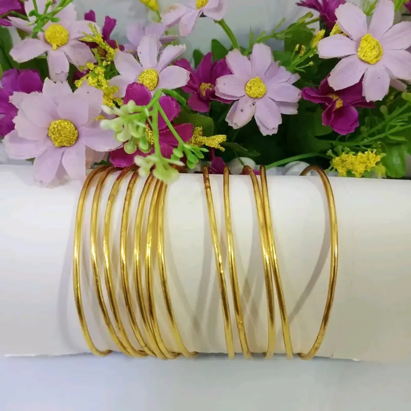 Keroncong set 12 polos lapis kristal harian gelang & bangle 0