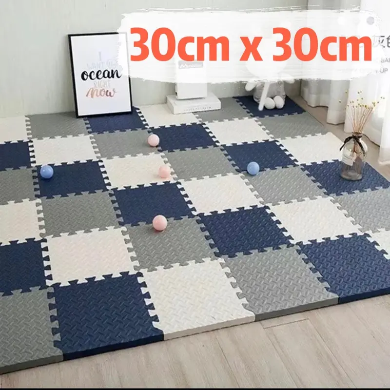 ￼COMBO 8 Tấm, 12 tấm, 20 tấm Thảm Xốp EVA Lót Trải Sàn 30x30cm Cao Cấp Hàng Xuất Khấu, Hoạ tiết Vân khế 1 mặt 0