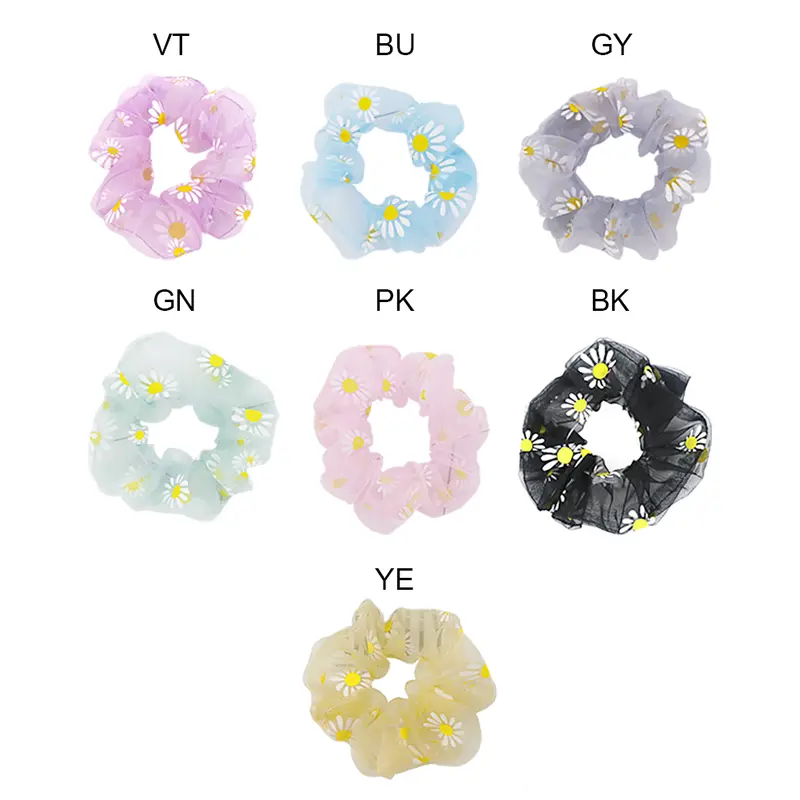 Dây Cao Su Scrunchies, Dây Thừng, Đàn Hồi, Cho Bé Gái Và Bạn Bè, Dây Buộc Tóc Đuôi Ngựa, Hoa Cúc Vàng, Lưới Mỏng, Dây Buộc Tóc, Dây Buộc Tóc, Phụ Kiện, quà tặng, bữa tiệc 7