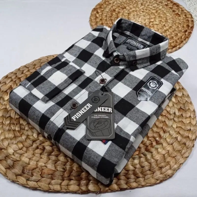 KEMEJA FLANEL LENGAN PANJANG PRIA WANITA UNISEX FLANNEL IMPORT MOTIF KOTAK KOTAK TERLARIS 2025 3