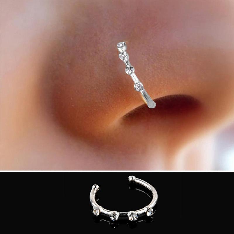 Product Introduction of Hao Shi Nose Pin Single No Need To Punch C Type Geometric Spiral Snake Steel Design Ring Nose 18