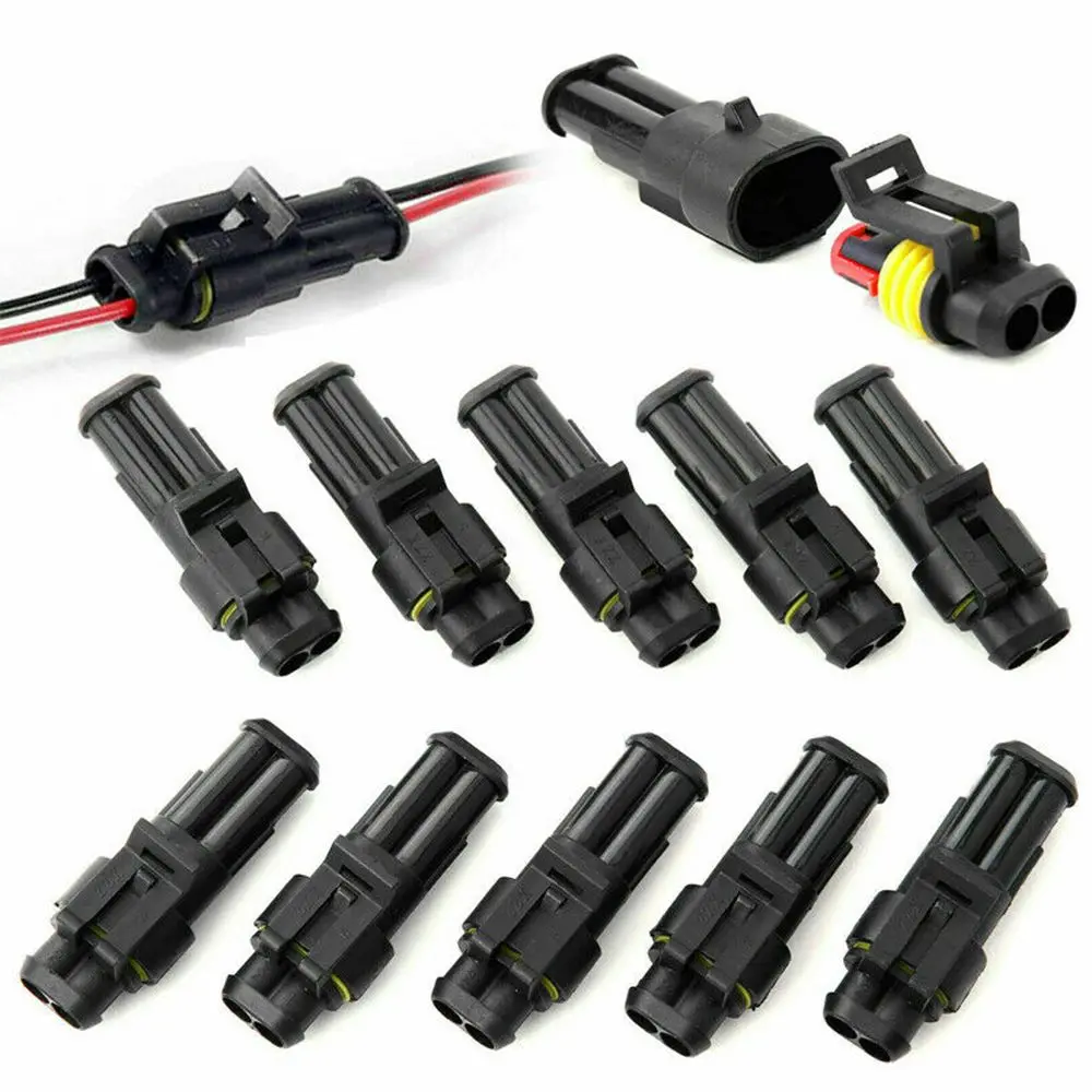 5/10Kit New For Electrical Car With Cable Electrical Wire Automotive Connectors Male and Female Plug 12V 2Pin