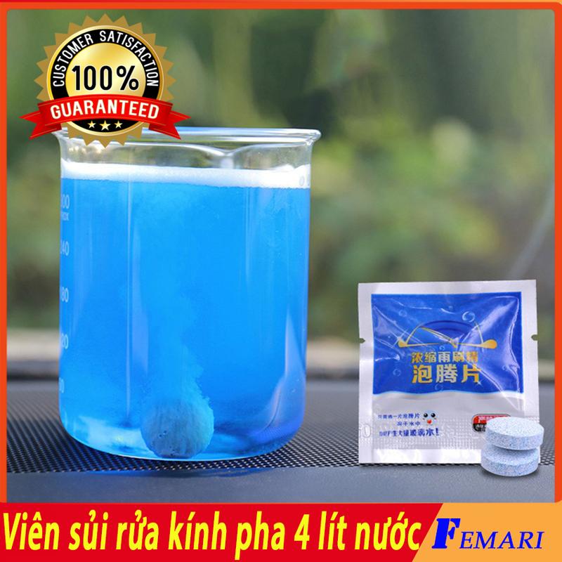 Viên To- ko Có Cặn Viên sủi rửa kính xe chuyên dụng - Chất tẩy rửa kính lái xe ô tô - Viên rửa kính xe pha 4 lít nước