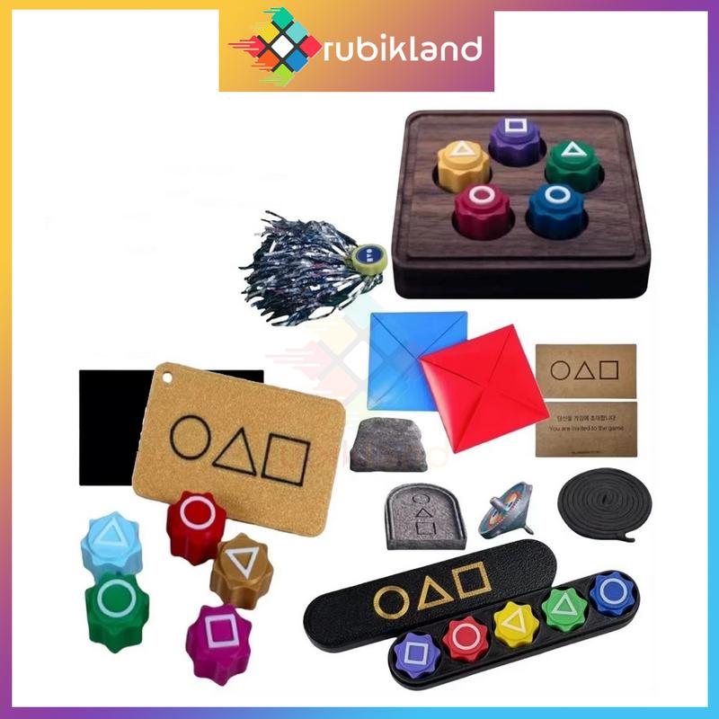 Product Introduction of [Combo 5 Món] Đồ Chơi Squid Game Gonggi Thảy Đá Cầu Bông Vụ Đập Thẻ Bài Hình Ném Đá Trò Chơi Con Mực 30