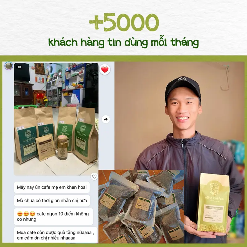 [GU CÁ TÍNH] Cà phê Sạch Nguyên Chất Blend Robusta Arabica Culi theo yêu cầu 6Thọ Coffee Cà Phê 5