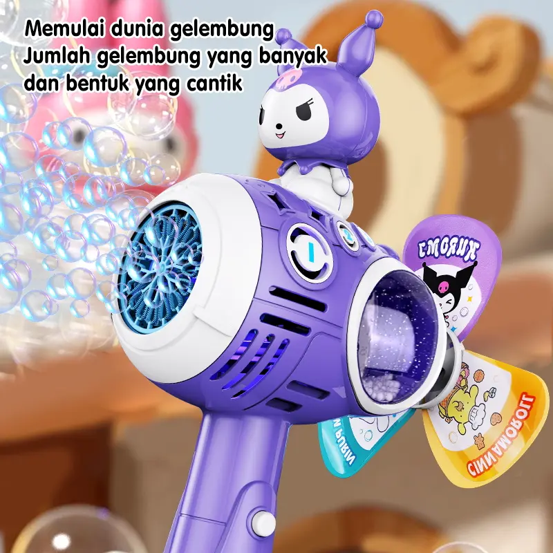 Kuromi Bubble Gun Anak, Handheld Otomatis dengan Lampu & Angin, Mainan Tiup Gelembung Baru 2024 Toys mainan  balon  gelembung ring  63mm mainan  ufo  yb  rich  brian firework  bubble  machine
