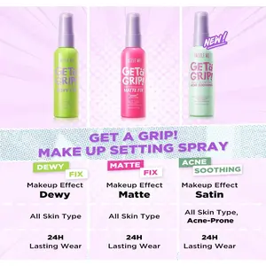 Dazzle Me Get a Grip! Makeup Setting Spray Setting Spray Dewy Fix Beauty Protecting 4X Tahan 24 Jam I PRIME + SET ANTI - POLLUTION  50ML