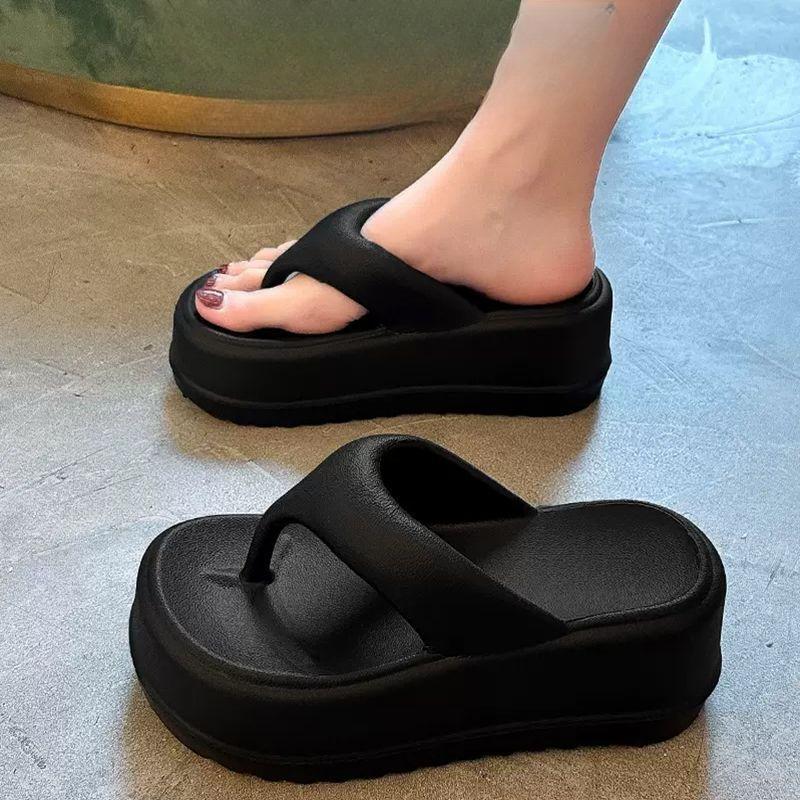 Mùa Hè EVA Tăng Chiều Cao 7cm Kẹp Chân Dép, Phụ Nữ Mặc Bên Ngoài Chống Trượt Đế Mềm Dép Mát " Giao Hàng Trong Vòng 24 Giờ" 2