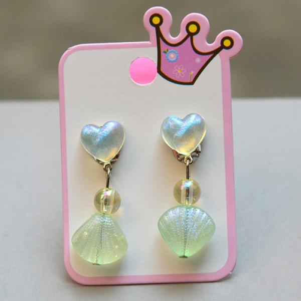 Product Introduction of Ear Clip No Pierced Student Cute Shell Jelly Love Decorative Earrings Little Girl Girl Ear Rings 9