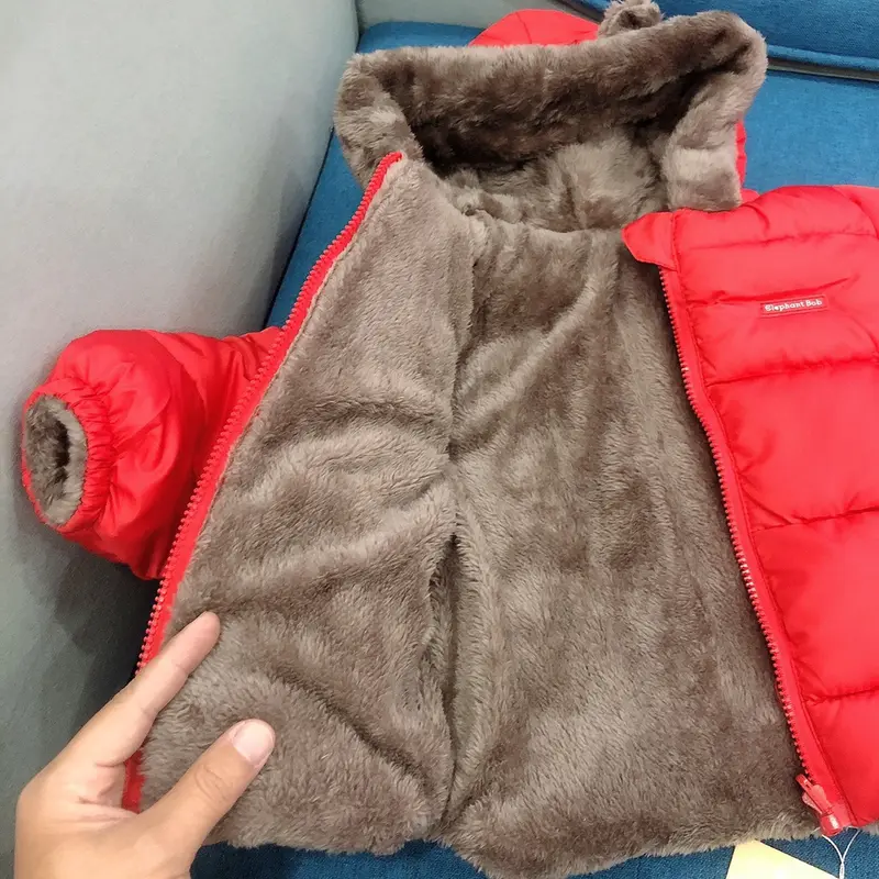 Áo khoác lót lông cừu tai gấu cao cấp Mặc được hai mặt cho bé [MD15] 3