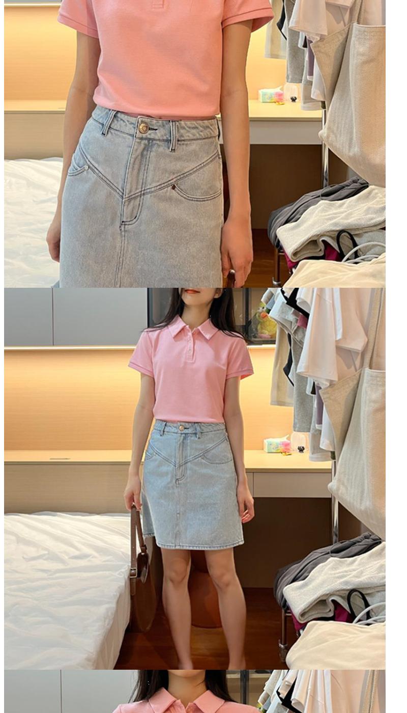 Product Introduction of White Short Sleeved T-Shirt For Women In Summer 2025, New Loose Polo Collar Small Shirt, Slimming And Versatile Shoulder Top, Autumn 12