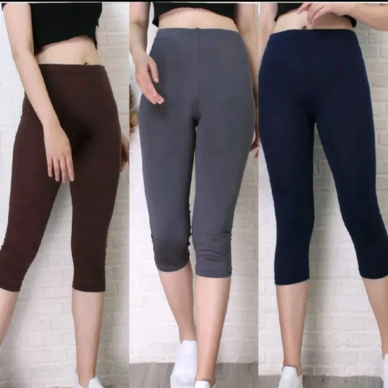 DAPAT 3 PCS LEGGING 7/8 BAHAN SPANDEK JERSEY TEBAL Nyaman 3