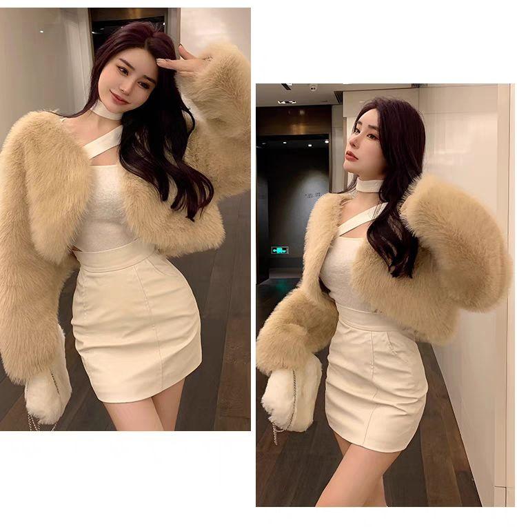 Product Introduction of Autumn and Winter New Imitation Fox Fur Young Furry Coat Fur Short Women's All-Match Top Thickened Winter Womenswear Jackets Comfort Outerwear Longsleeve Basic Minimalist 11