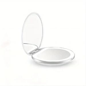 Espejo de maquillaje portátil plegable, 1 unidad de espejo de maquillaje de viaje con luz LED, Espejo compacto para mujeres, Herramientas de maquillaje de tamaño bolsillo #LOS MEJORES PRODUCTOS
