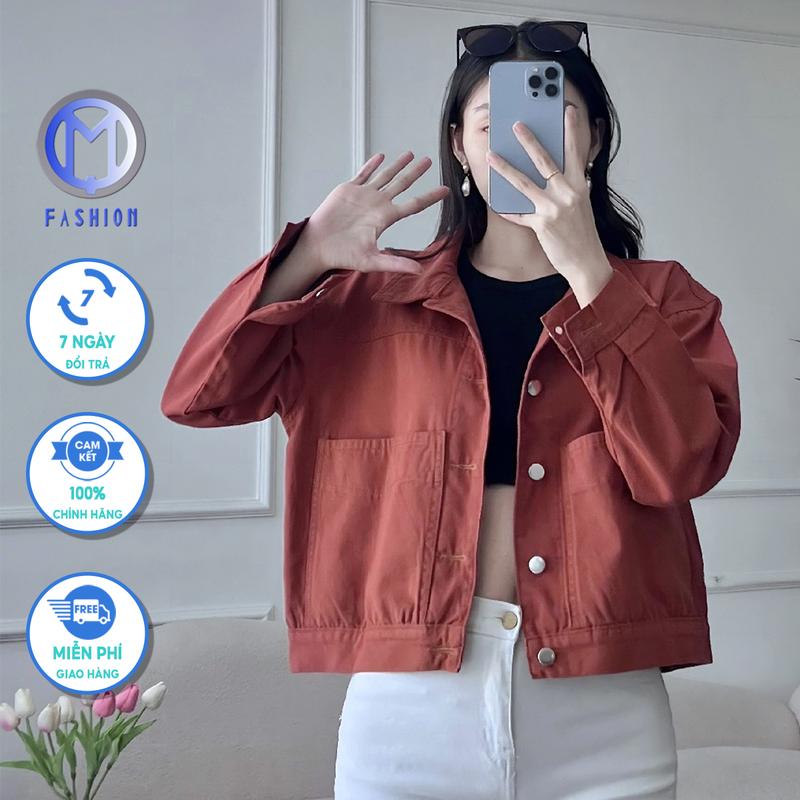 Áo khoác nữ kaki ngắn croptop cao cấp phong cách hàn quốc