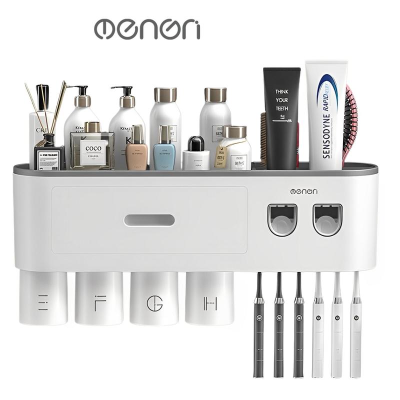 Kệ Nhả Kem Đánh Răng Tự Động, Hộp Đựng Bàn Chải Đánh Răng OENEN- Tặng Miếng Dán OENON Nhà Tắm