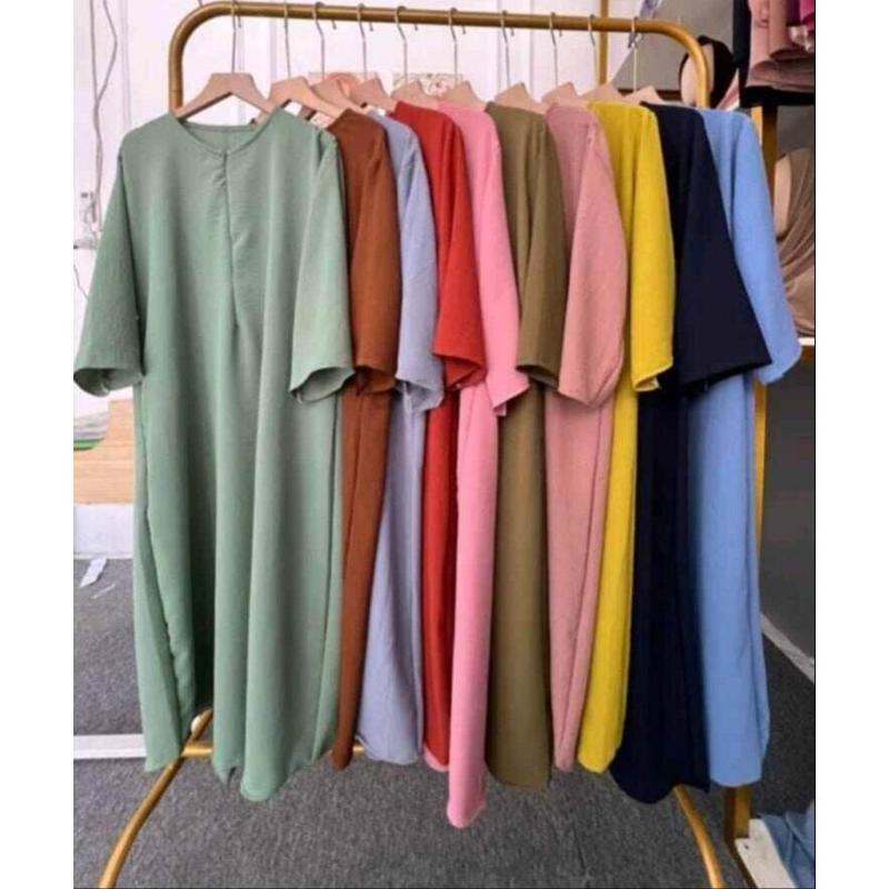 DASTER CRINKLE AIRFLOW  TANGAN 3/4 POLOS JUMBO // DRESS CRINKLE AIRFLOW TANGAN 3/4 0