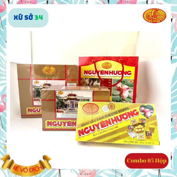Combo 05 hộp bánh đậu xanh Nguyên Hương 320gram